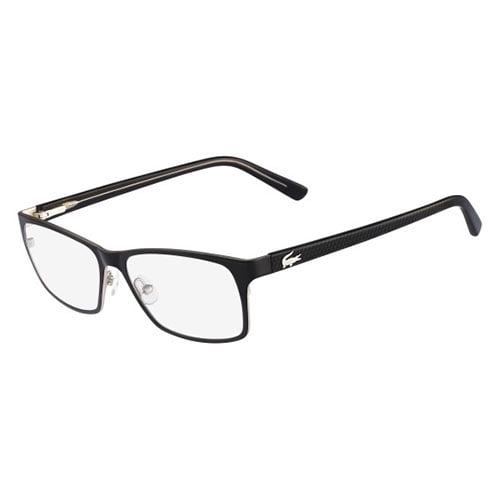 Lacoste Mens Eyeglasses L2172001 Black Silver Square Full Rim Frames