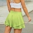 thumbnail image 5 of RYRJJ Womens Tennis Skirt with Pockets Shorts Crossover High Waisted Athletic Skorts Skirts for Golf Running Workout(Green,L), 5 of 8