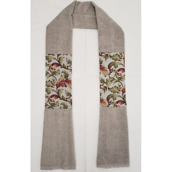 Autumn Fall Floral Leaves Kitchen Towel Boa / Scarf (Gray)
