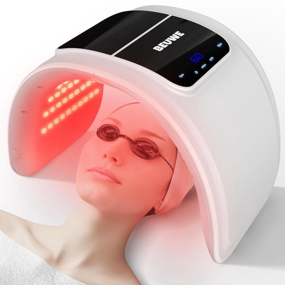 Aorsher LED Light Therapy for Face, 7 Colors Red-Light-Therapy-Mask, Facial LED Light Therapy Tool Skin Care Equipment at Home, Facial Neck Body Hand Beauty Mask