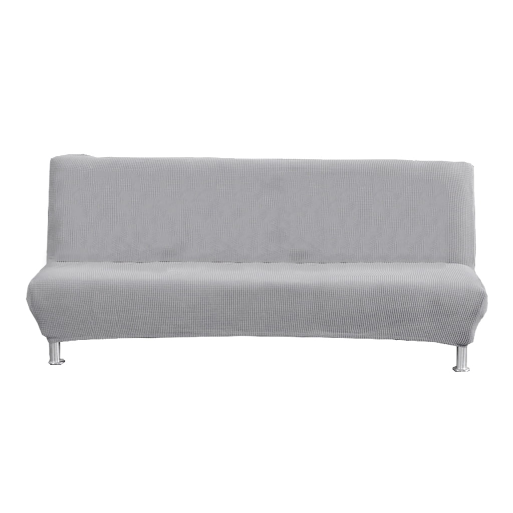 No Armrest Sofa Slip Cover Stretch Home Couch Polyester 120-155cm Dark Grey 