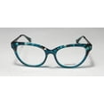 thumbnail image 3 of NEW VERA WANG V375 WOMENS/LADIES CAT EYE FULL-RIM TEAL FRAME DEMO LENSES 51-17-130 FLEXIBLE HINGES EYEGLASSES/EYE GLASSES, 3 of 9