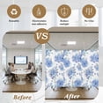 thumbnail image 5 of Blue Watercolor Floral Window Privacy Film, Spring Flower Abstract Art Static Cling UV Sun Blocking Heat Control Window Tint Day and Night, Non-Adhesive One Way Windows Privacy Cover 23.6''x59'', 5 of 7