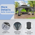 thumbnail image 2 of ALAULM 12'x14' Hardtop Gazebo, Galvanized Metal Double Roof with Gray Netting & Curtains, Sunshade for Patio, Backyard & Deck, 2 of 7