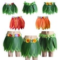 thumbnail image 4 of Qarigey de flores de hojas hawaianas, fiesta Bohemia Artificial, ropa de baile elástica hawaiana, vestido de Hula, disfraz de playa, puesta en Disfraces de disfraces Rojo (60 cm/23 pulgadas) Qarigey AP016763-10, 4 of 6