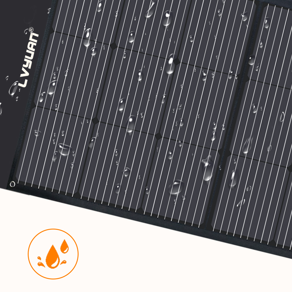 EFFORTWAY 200W Portable Solar Panel Foldable Solar Panel Charger with Adjustable Kickstands Waterproof IP67 for Camping, Home, RV, Boat, Outdoor, Power Station, off Grid System