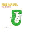 thumbnail image 3 of 2 Ton Round Sling Hook with Safety Latch – 5,300 lbs WLL Heavy Duty Rigging Hook for Round Nylon Slings, Lifting & Hoisting Equipment - Green, 3 of 3