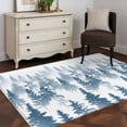 thumbnail image 3 of Blue Forest Area Rug 4x6 FT, Non Slip Kids Room Carpet, Contemporary Silhouette Abstract Art Washable Soft Floor Carpet Non-Shedding Throw Rug for Dorm Kitchen Study Room Home Office Bedside, 3 of 9