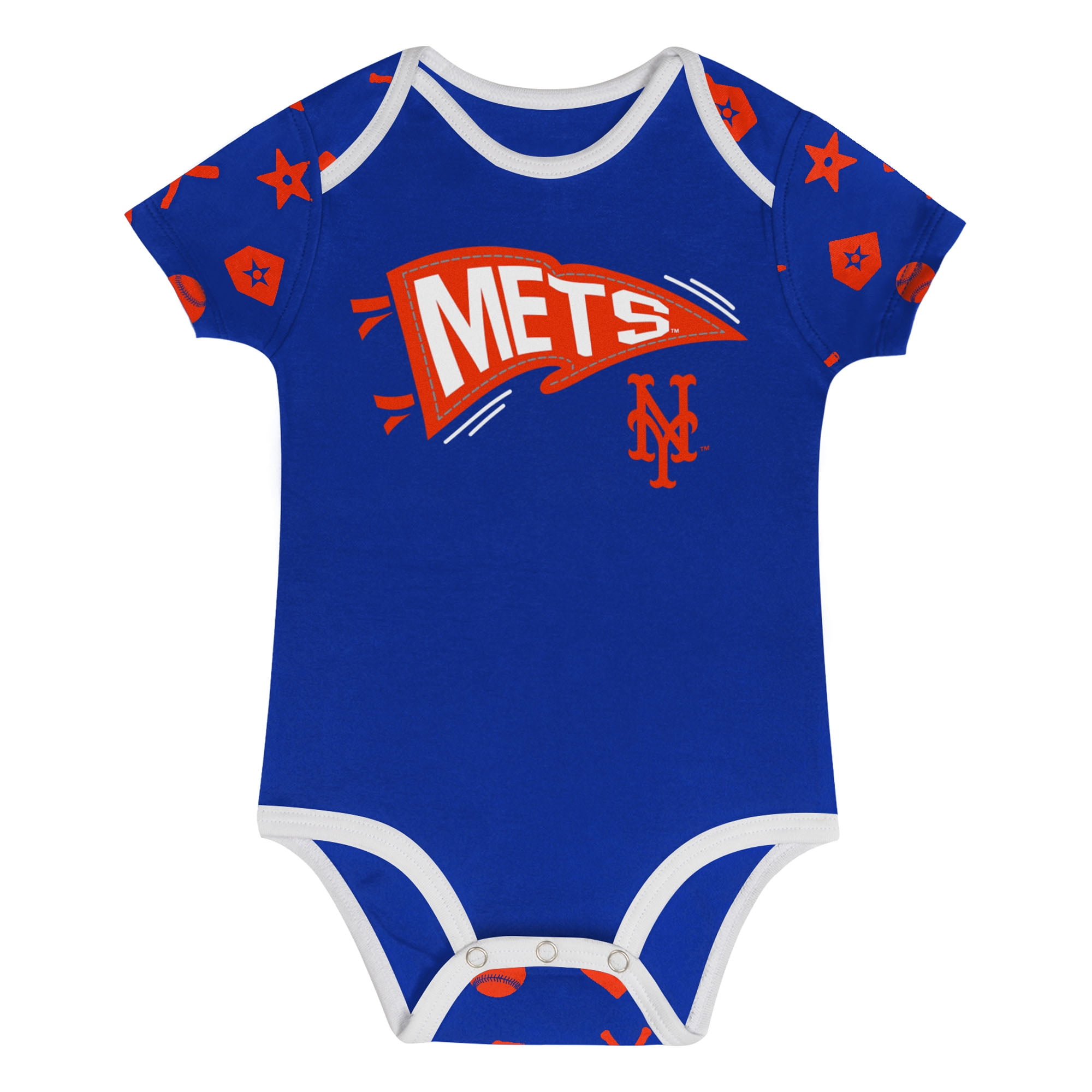 Infant  Blue New York Mets On Deck 2-Piece Diaper Cover Set