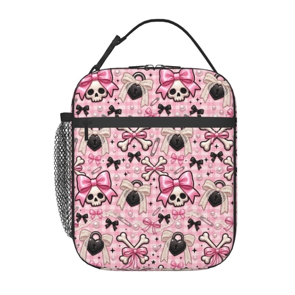 Skull Insulated Lunch Box Reusable Lunch Bag Women Men Cooler Tote Bag For Women Men Work Picnic School Office