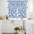 thumbnail image 3 of Country Marine Life Kitchen Curtains Valances and Tiers Set of 3 Blue Nautilus Conch Tier Curtains and Valance with Rod Pocket for Small Windows, 27.5"x24", 3 of 9