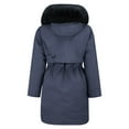 thumbnail image 3 of Breezora Womens Mid Length Parka Style Cotton Jacket with Faux Fur Trim Waist Defining Winter Coat M Size Black, 3 of 9
