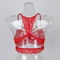 thumbnail image 3 of Stretch Lace Crop Tops Strappy Bra Bralette Cami Lingerie Red, 3 of 8