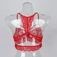 thumbnail image 3 of Bustier de encaje floral transparente, top corto con tirantes, sujetador tipo bralette para mujer rojo, 3 of 9