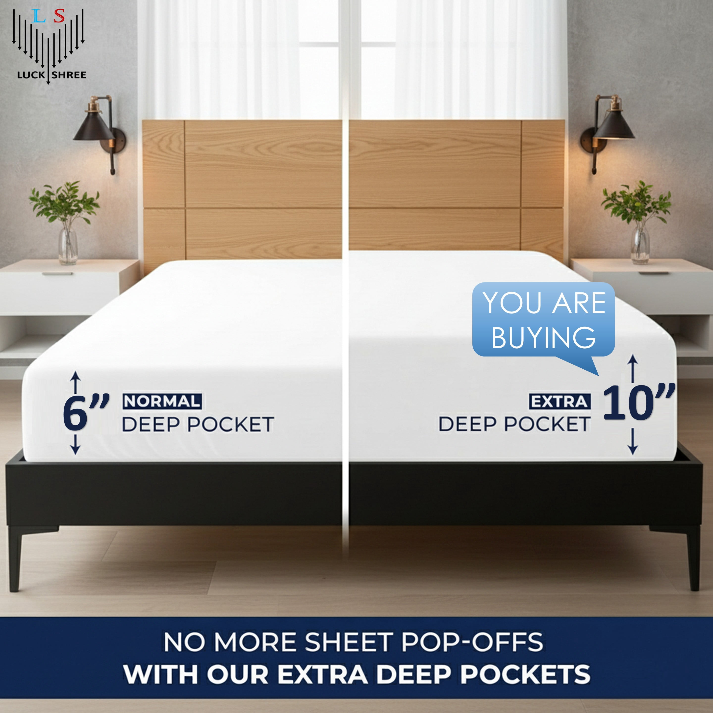 100% Viscose from BAMBOO Sheets Set Queen Size - 1000 Thread Count - 4 Piece Bedding - 10" Deep Pocket - White