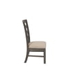 thumbnail image 2 of Beige Linen Dining Chairs (Set of 2) with Rustic Gray Brown Wood, 2 of 3
