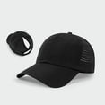 thumbnail image 6 of Yuanlong Unisex Baseball Cap Breathable Mesh Ponytail Hat Curved Brim Solid Outdoor Sports Sun Hat, 6 of 9