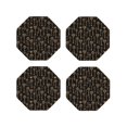 thumbnail image 1 of Vsdgher Keys Print Leather Coasters for Drinks, Durable Drink Coasters 4 Set for Tabletop Protection, Luxurious Home Décor and Housewarming Gift-Octagon, 1 of 6