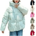thumbnail image 6 of qucoqpe Winter Coats Women's Fashion Solid Color Casual Padded Keep Warm Cold Protection Long Sleeve Parkas, 6 of 6