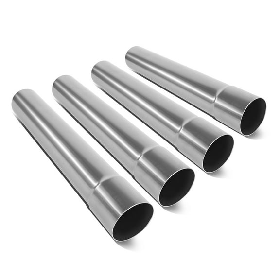 DNA Motoring 4Pcs 3" OD DIY Custom 18" Length Mild Steel Straight Exhaust Pipe Tubing