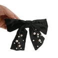 thumbnail image 5 of Unique Bargains 1 Pc Bow Faux Pearls Ribbon Hair Clips Black, 5 of 5