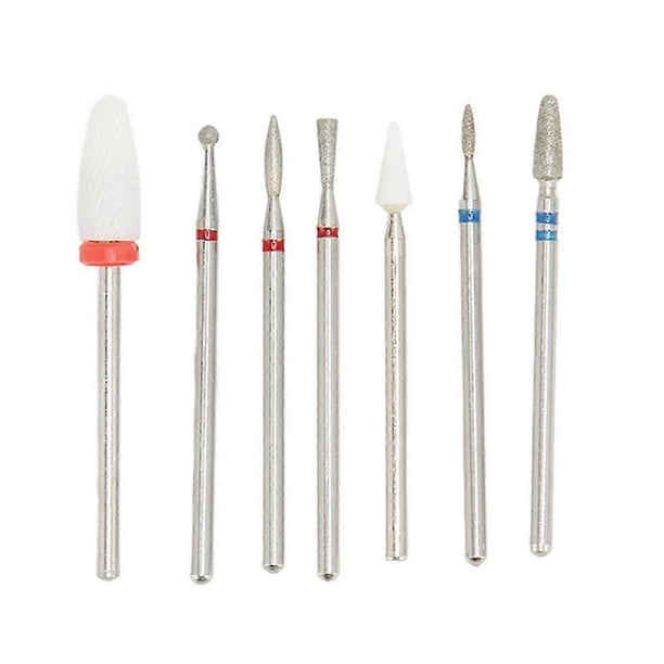7 Pcs Portable Nail Drill Bits Set, Professional Nail Drill Kit for Manicure, Pedicure, Polishing, Shaping