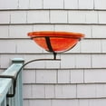 thumbnail image 5 of Achla Designs Crackle Glass Bowl Birdbath Decoration w/ Rail Mount, Orange, 5 of 6