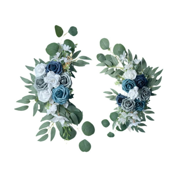 2x arcos de flores para bodas, guirnaldas de flores artificiales, decoración para bodas, hileras de flores en las esquinas de las coronas, guirnaldas