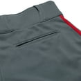 thumbnail image 4 of Triple Crown Open-Bottom Baseball Pants with Braid, Adult Medium, Graphite with Scarlet Braid, 4 of 5