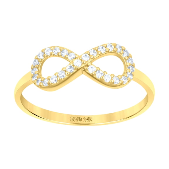 14k 14kt Yellow Gold Womens Cubic-Zirconia Infinity Ring