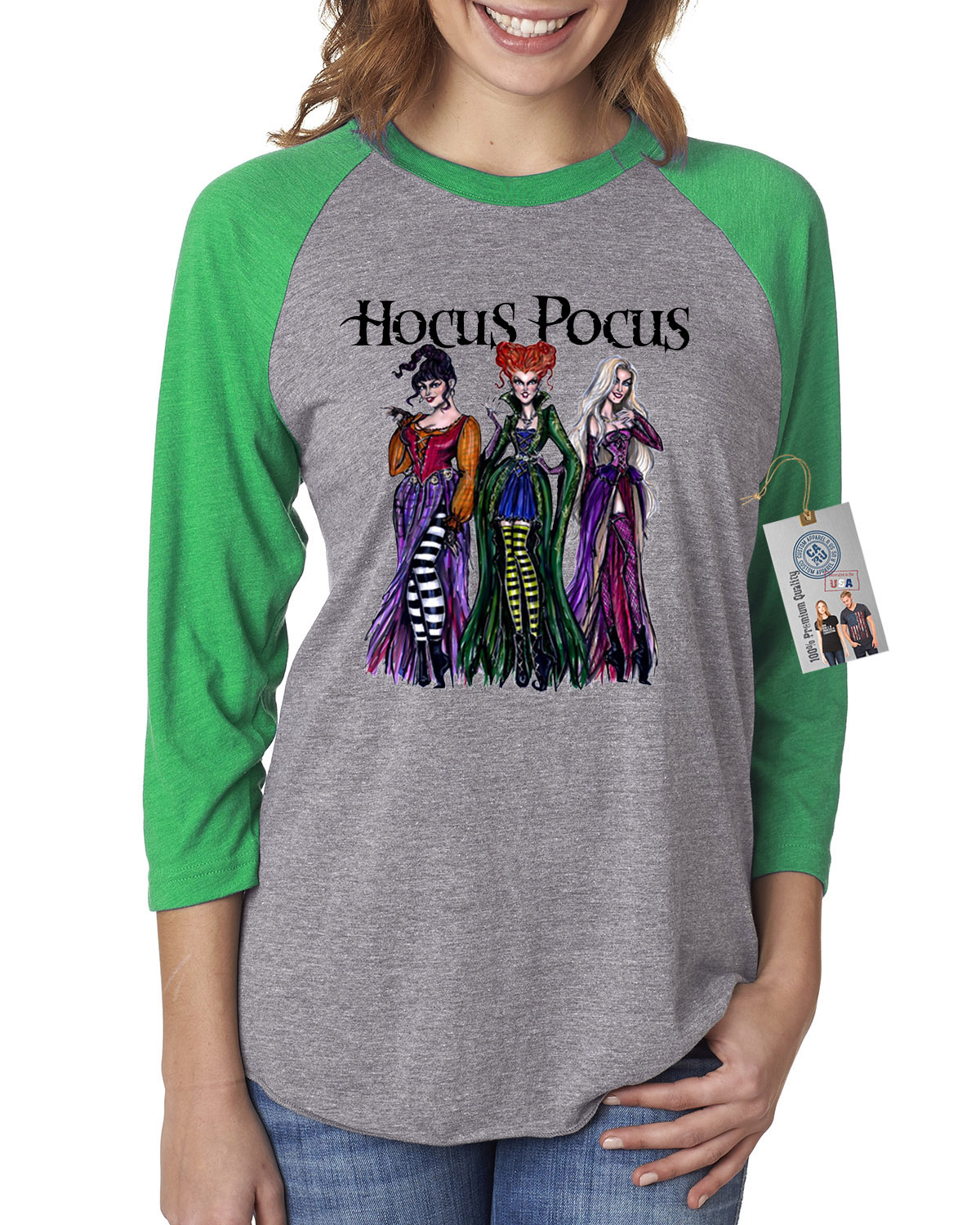 Womens Raglan Shirt Top Hocus Pocus 