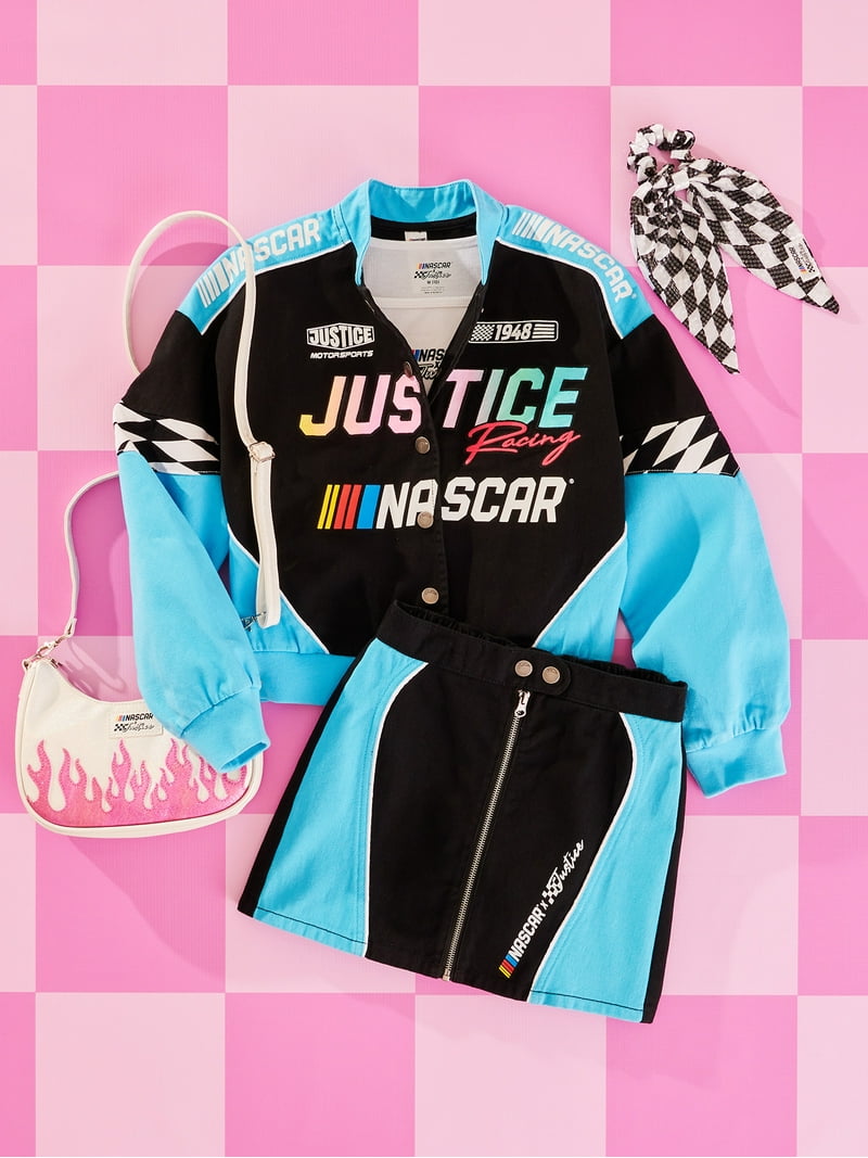 Justice Girl's NASCAR X Justice Collab Zip Front Skirt, Sizes XS