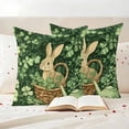thumbnail image 3 of St. Patrick's Day Pillow Covers 2 Pack Rabbit Basket Pillowcase Waterproof Outdoor Throw Pillow Cover for Patio Garden Square Cushion 26”x26”, 3 of 9