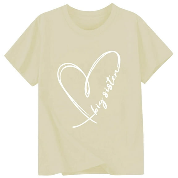 Hiijoy Toddler Girls Graphic T-Shirt Short Sleeve Round Neck T-Shirt Tee Top, Sizes 1-13