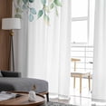 thumbnail image 4 of Eucalyptus Leaves Semi Sheer Curtains 108 Inch Length 2 Panels Set, Green Botanical Summer Spring Sheer Kitchen Curtain Privacy Voile Window Curtain for Living Room Bedroom Rod Pocket Drapes, 4 of 7