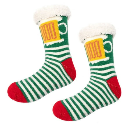 

KEUSN Ladies Christmas Warm Printed Floor Socks Fluffy Warm Medium Socks