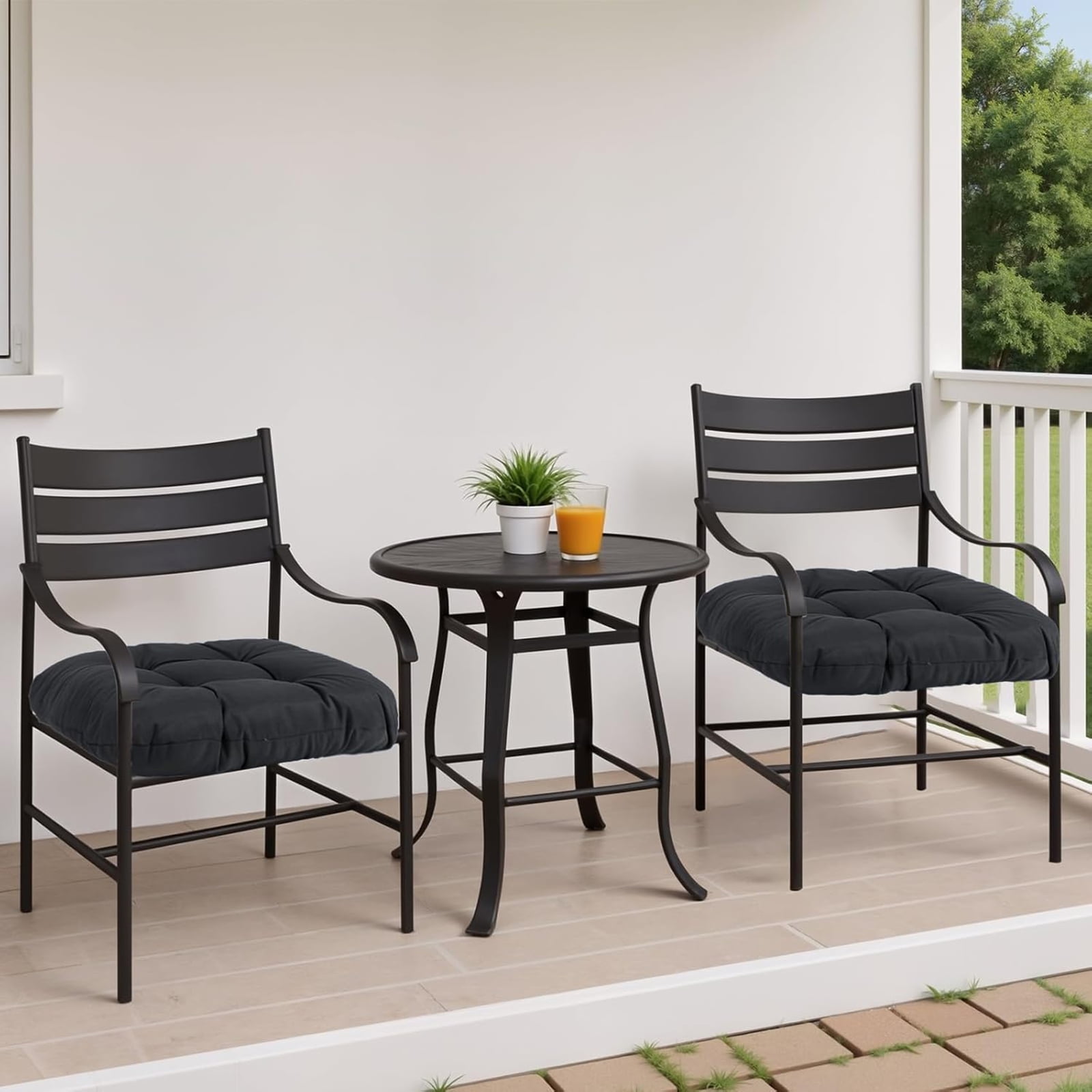 Djiypn Outoor Patio Seat Cushions Dark Green,2 Count Indoor/Outdoor Rocking Chair Cushion Set Thickened Waterproof Patio Chair Pad,19 * 19in