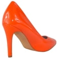 thumbnail image 3 of TOP MODA Shoes Women Stiletto High Heel Classic Pumps Pointed Toe MONROE-1 Orange Patent 5.5, 3 of 3