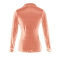 thumbnail image 3 of Penkiiy Womens Regular Fit Velvet Button Down Shirts Boyfriend Long Sleeve Blouses Tops M Orange, 3 of 4