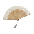 thumbnail image 2 of Abanico plegable, ventilador portátil de estilo chinoiserie, ideal para bodas y fiestas de cumpleaños. Blanco, 2 of 9