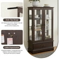 thumbnail image 6 of Miniyam Wood Lighted Curio Display Cabinet with Glass Door, Dark Walnut, 6 of 11