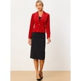 thumbnail image 3 of Chaqueta De Traje De Oficina De Negocios Con Solapa Y 1 Botón De Terciopelo Para Mujer Rojo S, 3 of 5