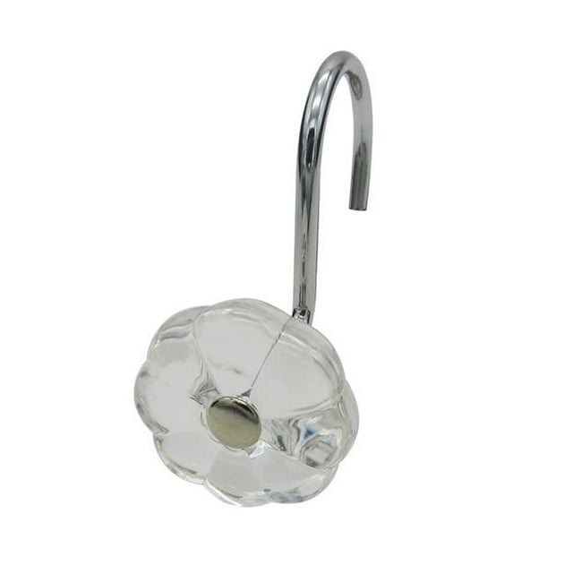 Crochet de Douche en Transparent et Chrome - Lot de 12