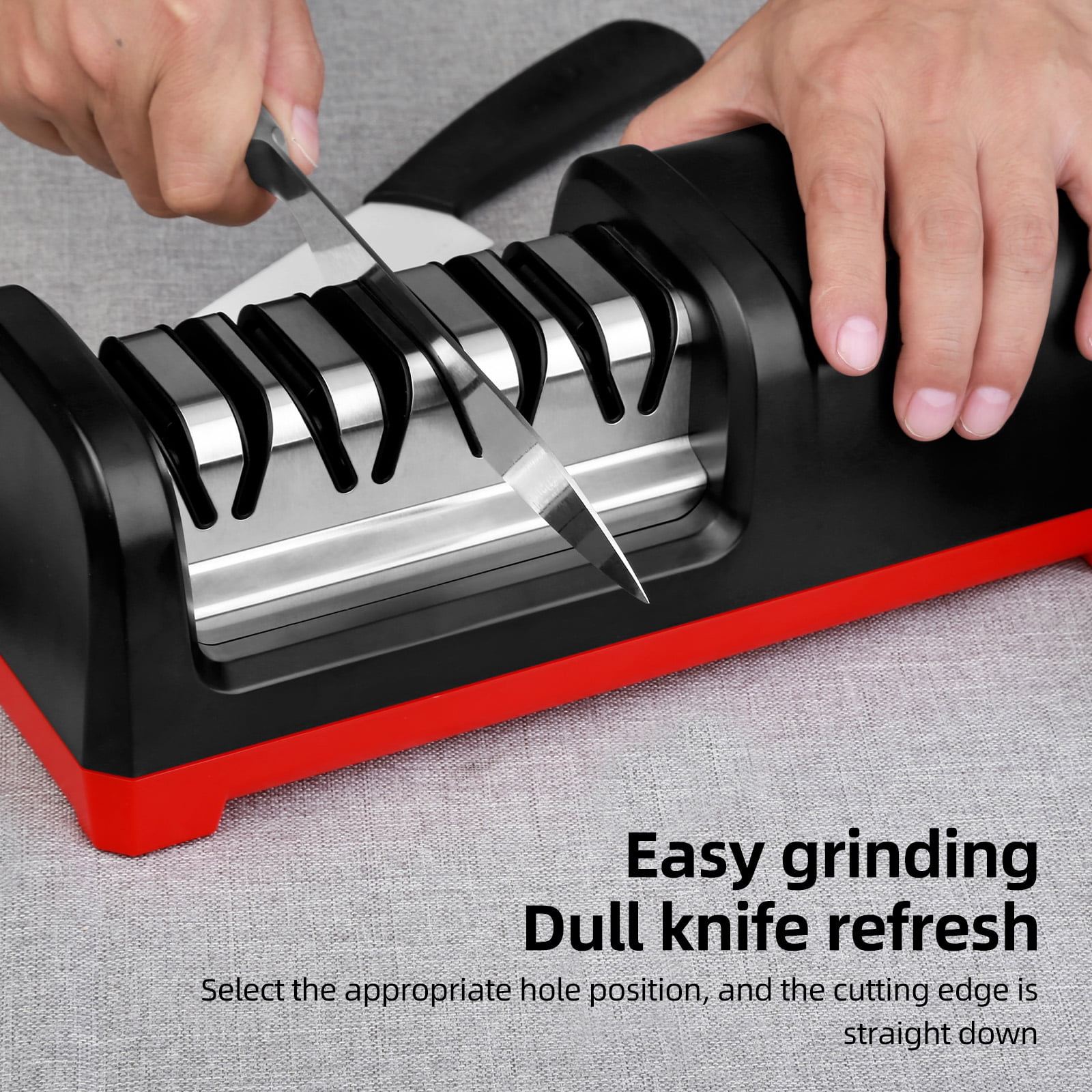 Lawn Supplies Knife TG2102 4 Stage Electric Knife Sharpener 20-Degree Grinding Edge Knife Sharpener for Kitchen Knives with Sharpening and Polishing Applicable to Straight Knife and