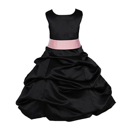- Ekidsbridal Black Satin Pick-Up Bubble Flower Girl Dresses Formal Special Occasions Dresses Wedding Pageant Recital Reception Party Ball Gown Graduation Birthday Girl Ceremony Princess 806S