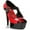 Red, variant on Ellie Shoes E-609-Jet 6" Heel Womens peep toe pump. Black PU / 8