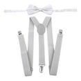 thumbnail image 1 of Tirantes para hombre con pajarita, tirantes ajustables en forma de Y para boda, cosplay Gris claro, 1 of 9
