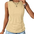 thumbnail image 2 of Besolor Womens Tank Tops Cutout Shirts Summer Sleeveless Tops for Women 2025 Casual Crewneck Basic Ruched Tunics, 2 of 7