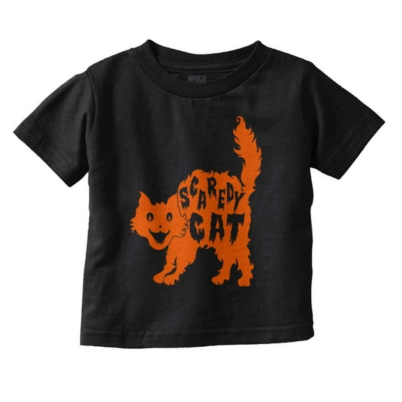 Vintage Halloween Scaredy Cat Cute Youth T Shirt Tee Girls Infant Toddler Brisco Brands 12M