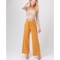 thumbnail image 5 of URBAN DAIZY Women's Casual High Waisted French Terry Pants Drawstring Elastic Waist Pockets Wide Straight Leg Raw Edge Hem A64_39059 Golden Mustard L, 5 of 5